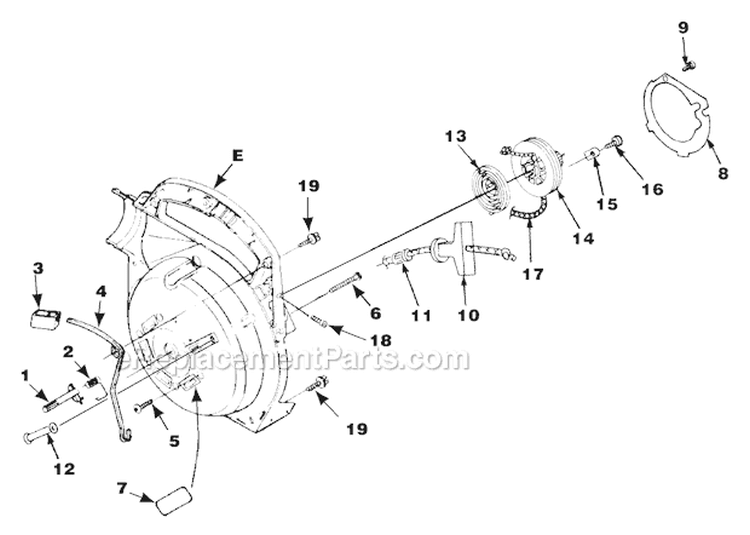 Starter Diagram and Parts List for HB180V UT-08010-D Homelite Leaf Blower / Vacuum