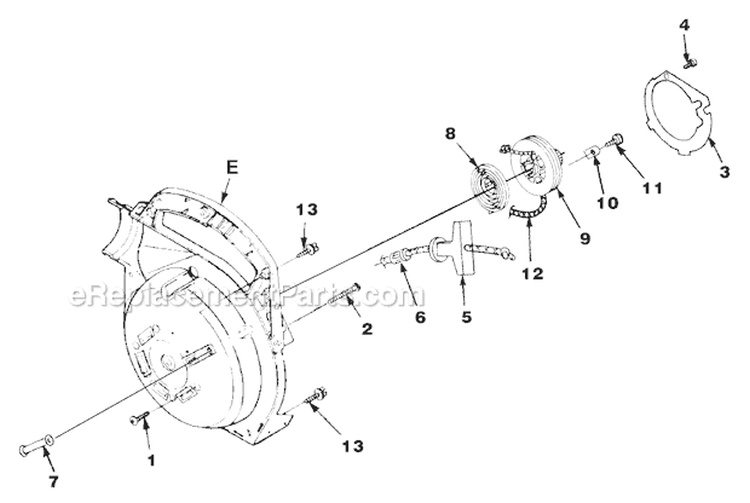Starter Diagram and Parts List for UT-08026-F  Homelite Leaf Blower / Vacuum