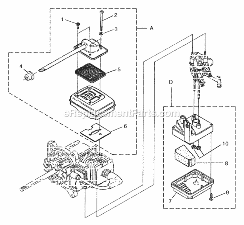 Starter Diagram and Parts List for UT-08059-B  Homelite Leaf Blower / Vacuum