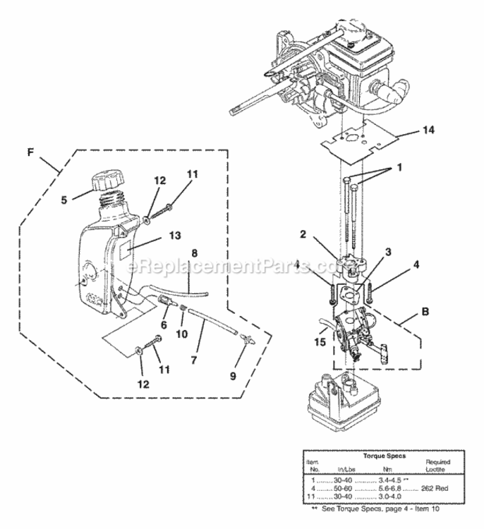 Carburetor_-_Fuel_Tank Diagram and Parts List for UT-08107-A  Homelite Leaf Blower / Vacuum