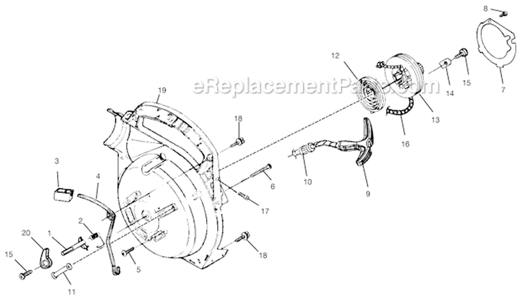 Starter Diagram and Parts List for UT-08120-B  Homelite Leaf Blower / Vacuum