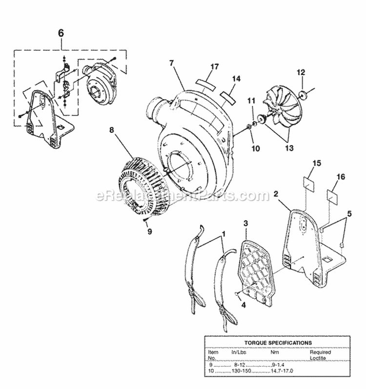 BackPackTubeKitAndHandle Diagram and Parts List for UT-08121  Homelite Leaf Blower / Vacuum