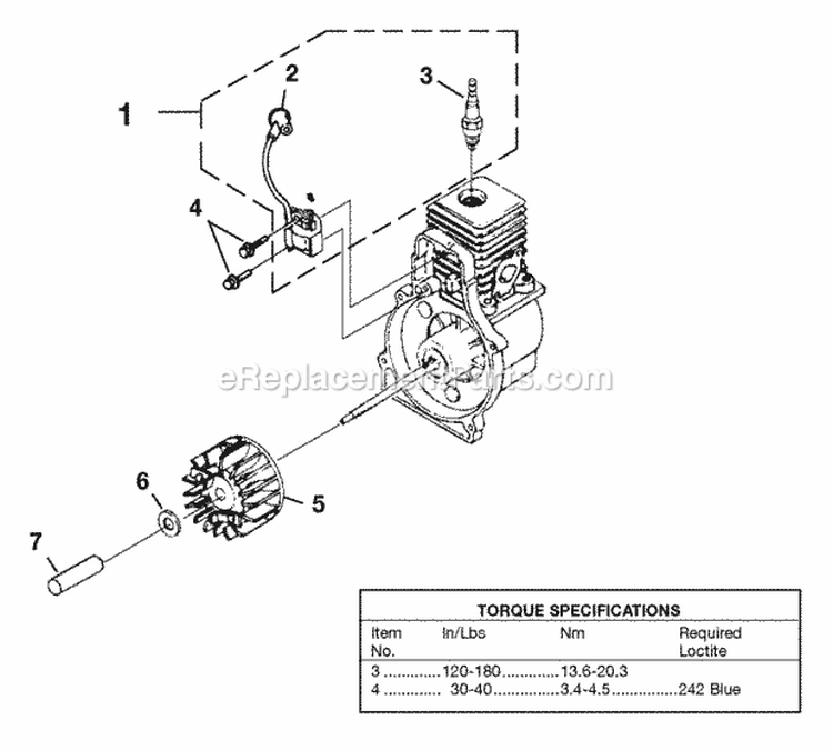 IgnitionAndRotor Diagram and Parts List for UT-08121  Homelite Leaf Blower / Vacuum