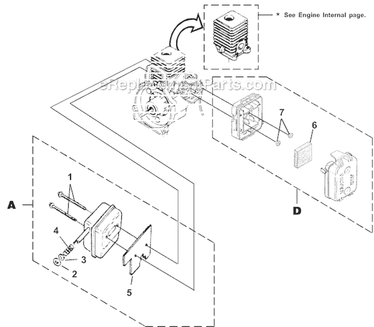 Muffler And Air Cleaner Diagram and Parts List for UT-08131  Homelite Leaf Blower / Vacuum