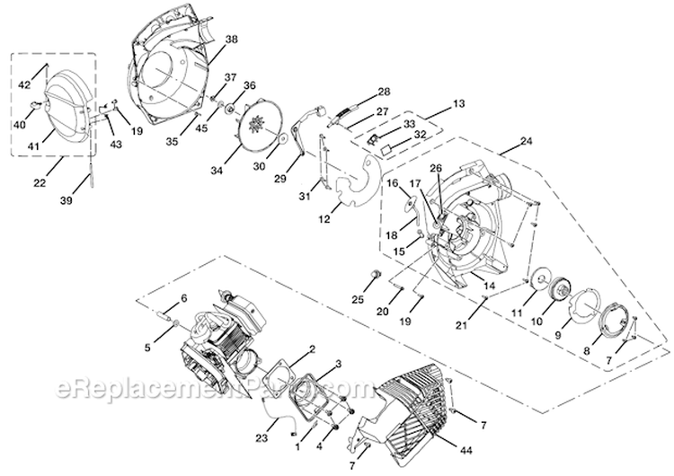 Page B Diagram and Parts List for UT-08544  Homelite Leaf Blower / Vacuum