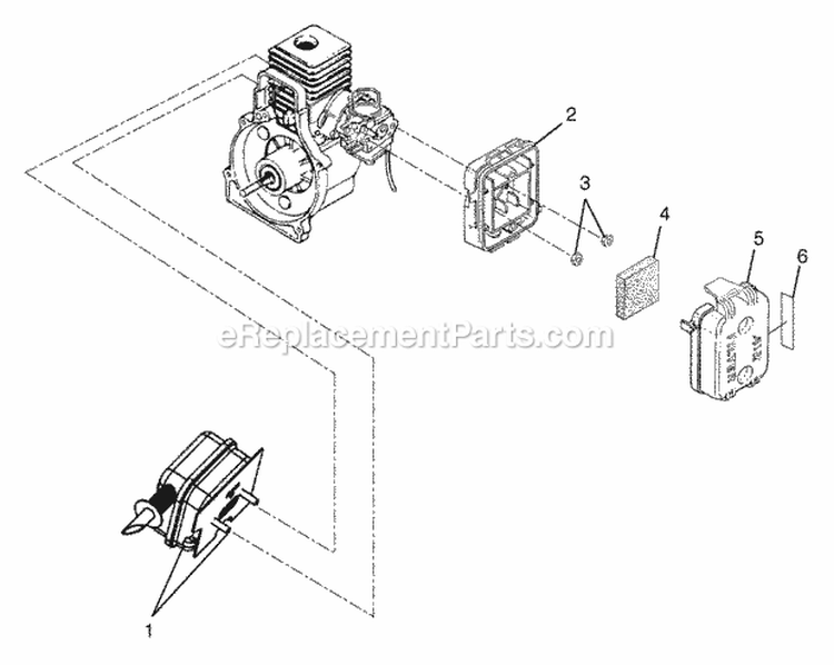 MufflerAndAirCleaner Diagram and Parts List for UT-08931  Homelite Leaf Blower / Vacuum