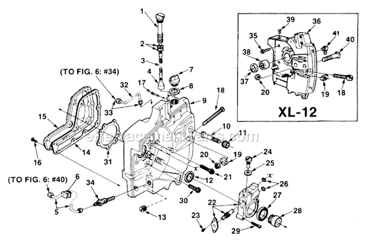 Drive Case And Oil Pump Diagram and Parts List for UT-10045B  Homelite Chainsaw