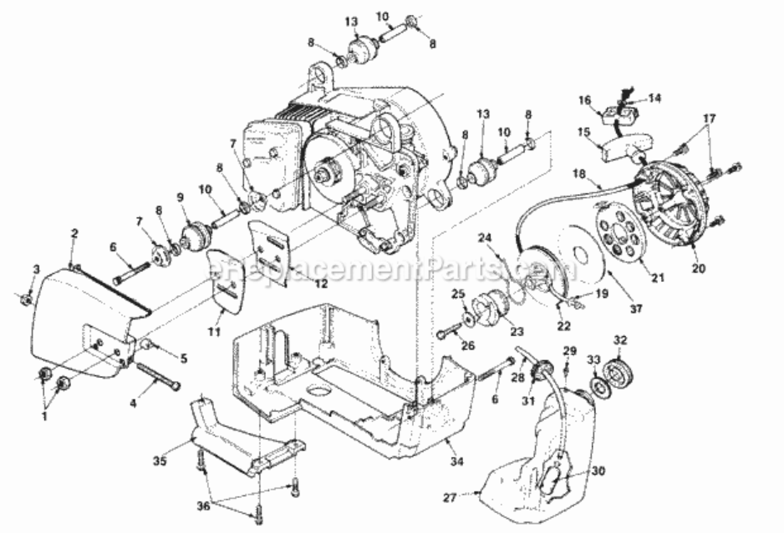 Starter_And_Tank Diagram and Parts List for UT-10540  Homelite Chainsaw