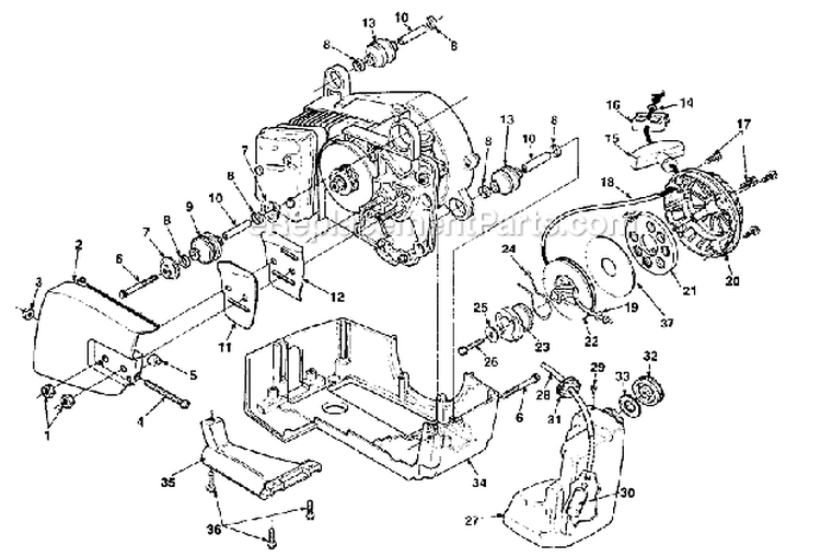 Starter  Tank Diagram and Parts List for UT-10609  Homelite Chainsaw