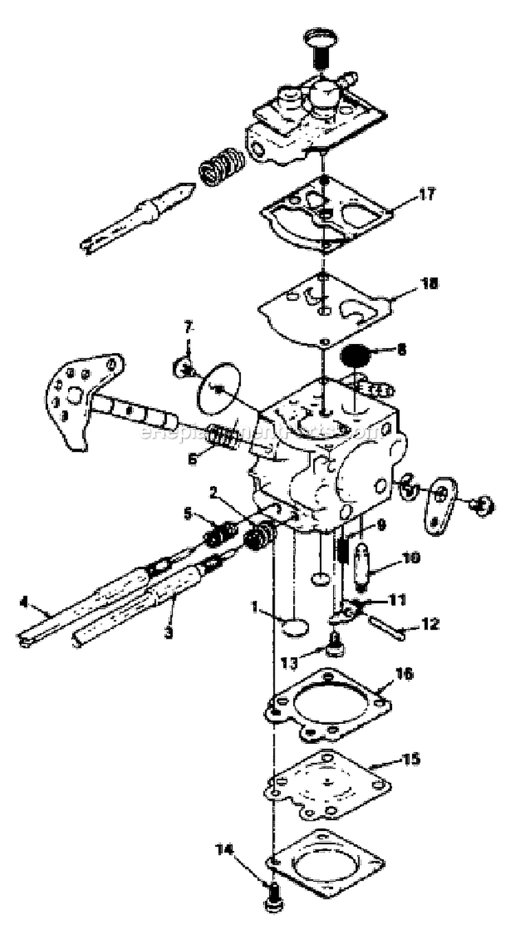 Walbro Carburetor Diagram and Parts List for UT-10609  Homelite Chainsaw