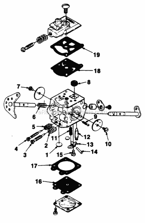 Walbro_Carburetor Diagram and Parts List for UT-10625  Homelite Chainsaw