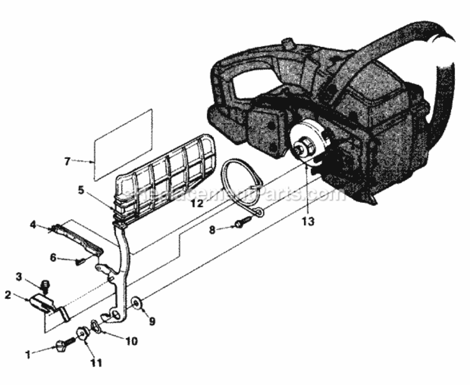 Chain_Brake Diagram and Parts List for UT-10638-A  Homelite Chainsaw