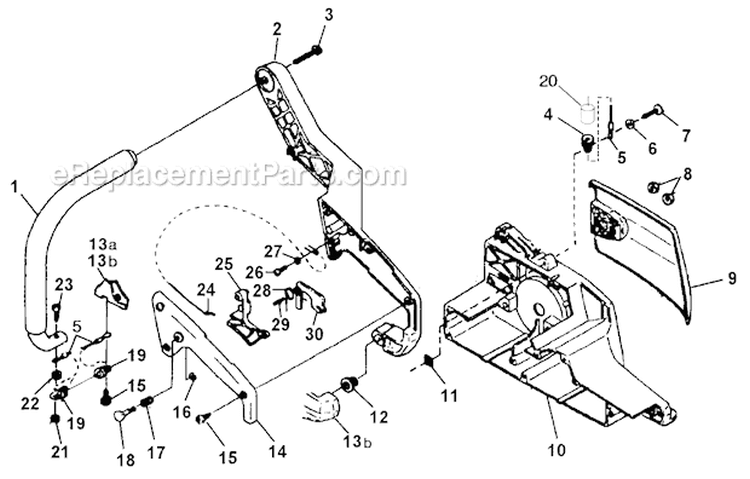 Handles Diagram and Parts List for UT-10687-B  Homelite Chainsaw