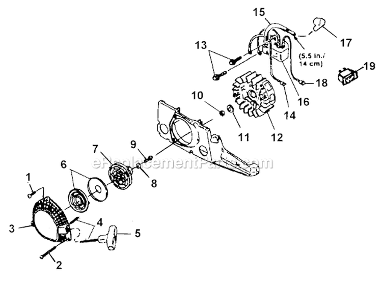 Starter - Ignition And Accessories Diagram and Parts List for UT-10687-B  Homelite Chainsaw