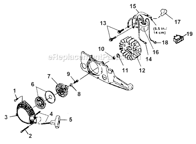 Starter - Ignition And Accessories Diagram and Parts List for UT-10687-C  Homelite Chainsaw
