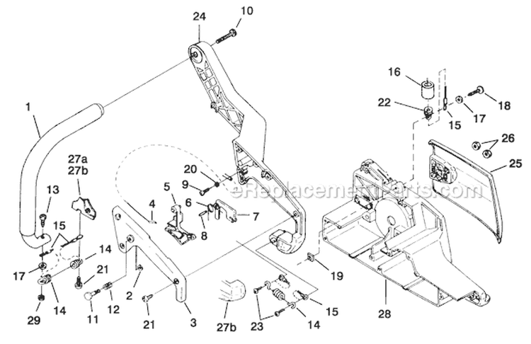 Handles Diagram and Parts List for UT-10687-D  Homelite Chainsaw