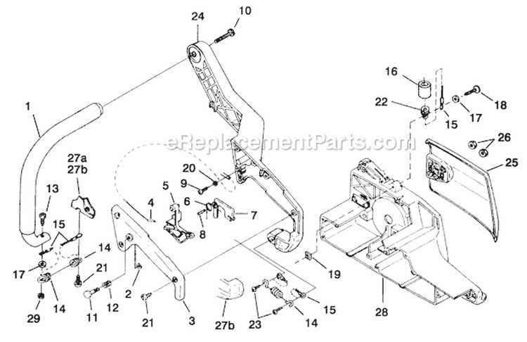 Handles Diagram and Parts List for UT-10687-E  Homelite Chainsaw