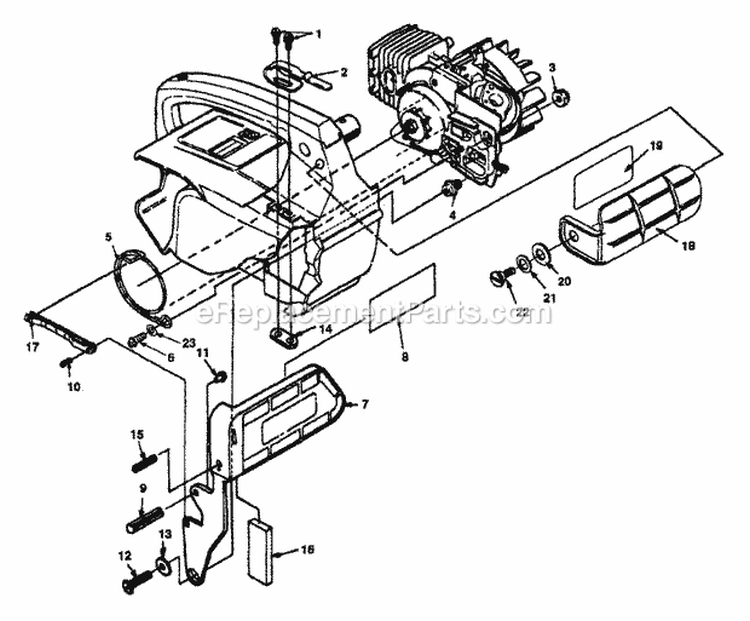 Page D Diagram and Parts List for UT-10697-B  Homelite Chainsaw