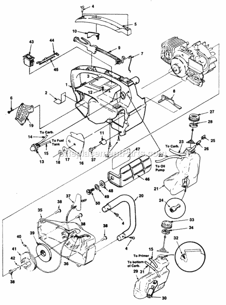 Page C Diagram and Parts List for UT-10697  Homelite Chainsaw