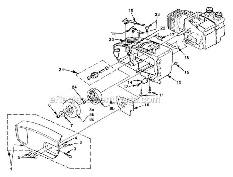 Page C Diagram and Parts List for UT-10713  Homelite Chainsaw