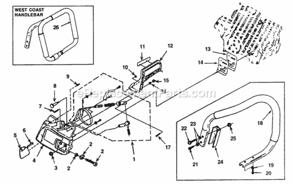 Chain_Brake_-_Handles Diagram and Parts List for UT-10731-B  Homelite Chainsaw