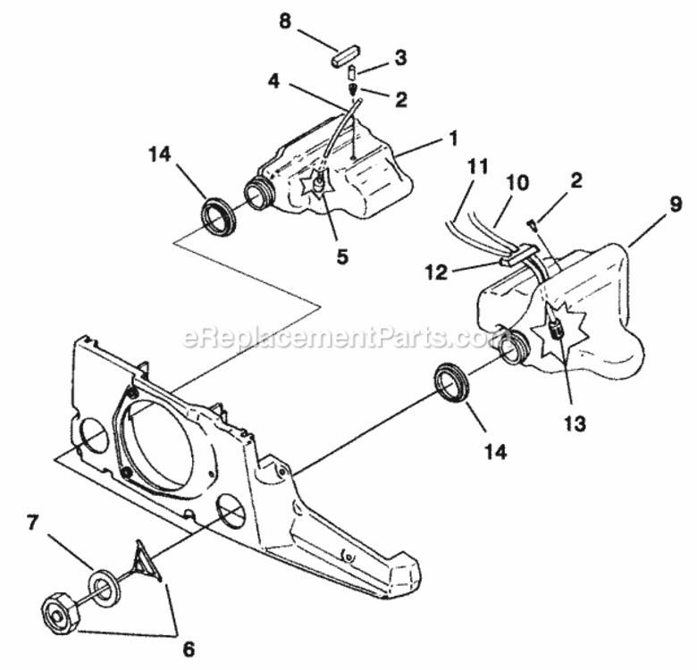 Fuel_And_Oil_Tanks Diagram and Parts List for UT-10760  Homelite Chainsaw