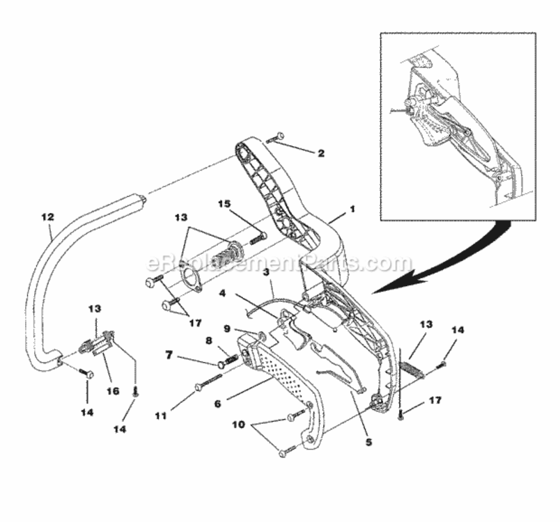 Handles Diagram and Parts List for UT-10772-A  Homelite Chainsaw
