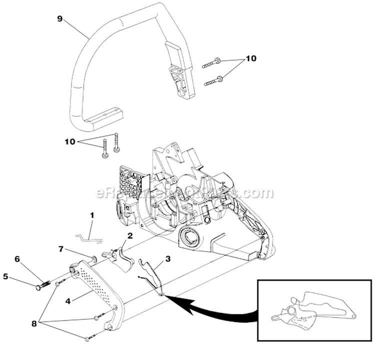 Handles Diagram and Parts List for UT-10817  Homelite Chainsaw