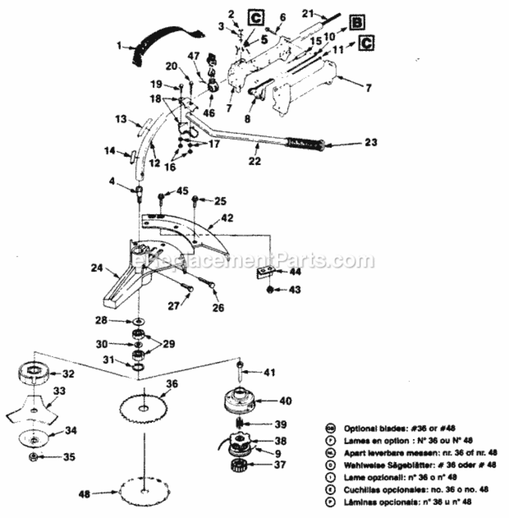 Boom_And_Head Diagram and Parts List for UT-15039  Homelite Trimmer