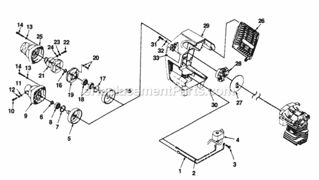 Ignition_Clutch_And_Housing Diagram and Parts List for UT-15069-A  Homelite Trimmer