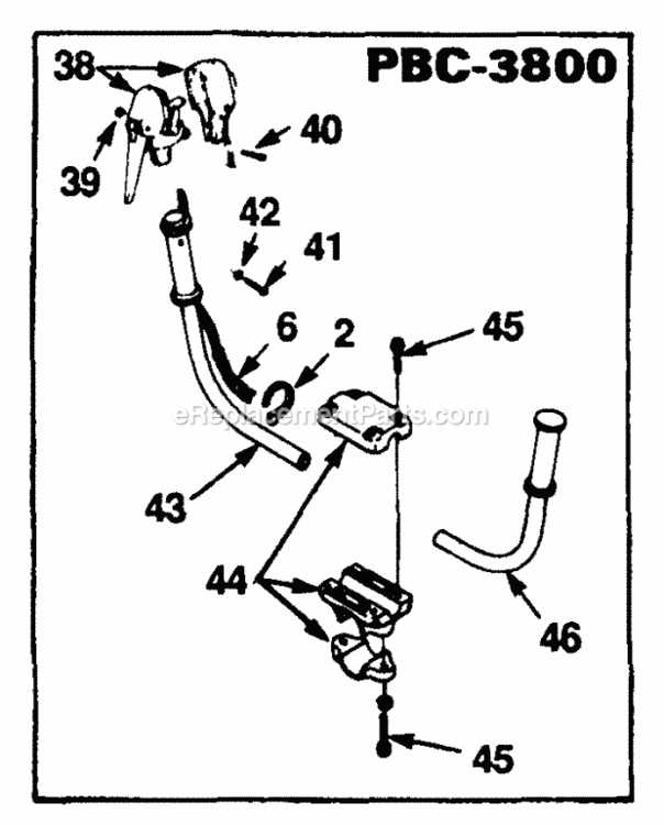 Pbc3800_Handles Diagram and Parts List for UT-15077-B  Homelite Trimmer