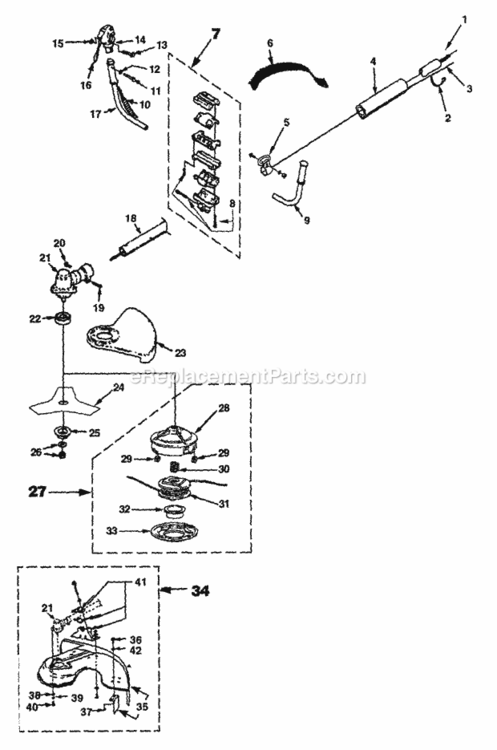 Handle-Throttle-Drveshaft-Gearhd-Strnghd-Dflector-Blade-Harness_Part_2 Diagram and Parts List for UT-15091-A  Homelite Trimmer