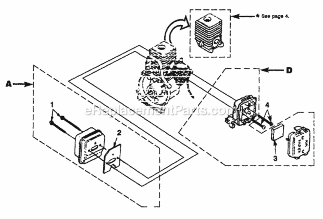 Muffler_-_Air_Cleaner Diagram and Parts List for UT-15091-A  Homelite Trimmer