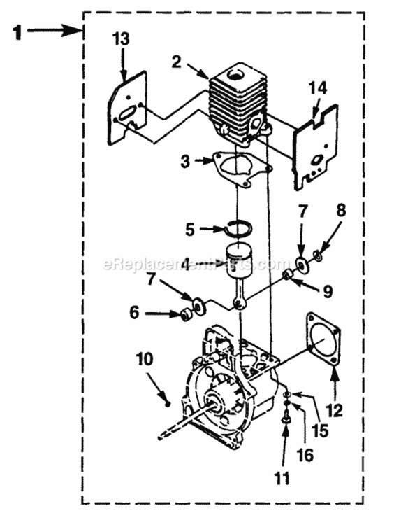 Engine_Internal Diagram and Parts List for UT-15091-E  Homelite Trimmer