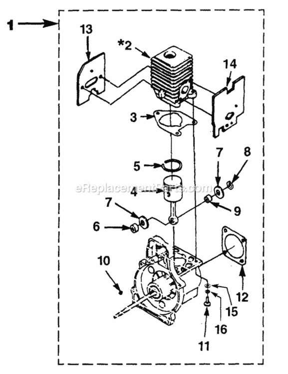 Engine_Internal Diagram and Parts List for UT-15091-F  Homelite Trimmer