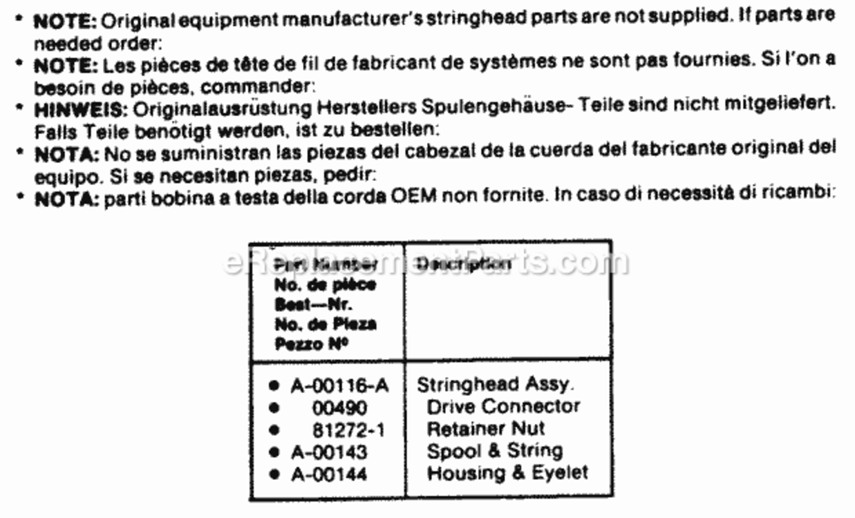 Parts Diagram and Parts List for UT-18002-A  Homelite Trimmer