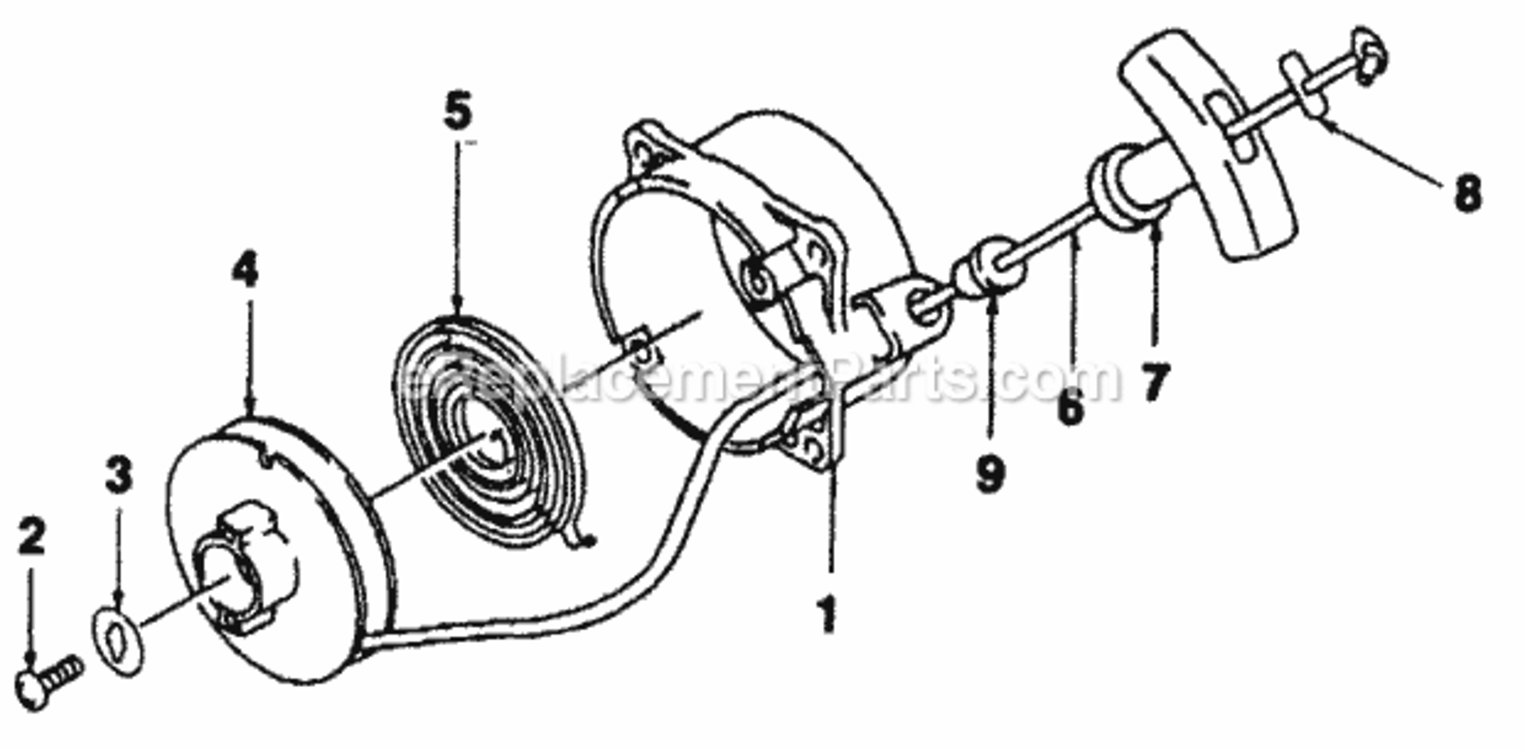 Recoil_Starter_Assy Diagram and Parts List for UT-18002-A  Homelite Trimmer