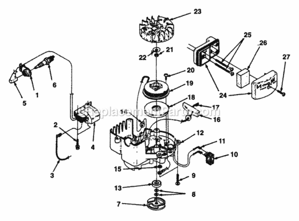 Ignition_-_Starter_-_Clutch_-_Air_Filter Diagram and Parts List for UT-18022-1B  Homelite Hedge Trimmer