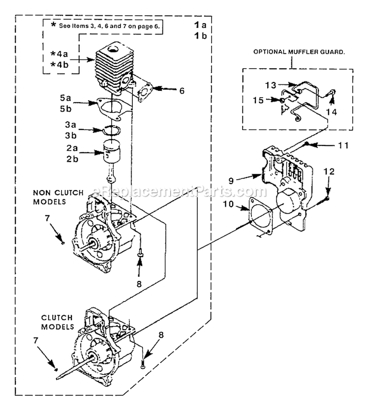 Engine Internal Diagram and Parts List for UT-20581-E ST285BC Homelite Trimmer