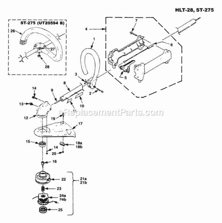 Boom_Handles_And_Head Diagram and Parts List for UT-20594-1  Homelite Trimmer