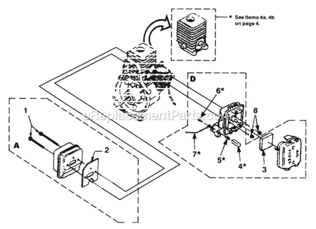 Muffler_-_Air_Cleaner Diagram and Parts List for UT-20601-1  Homelite Trimmer