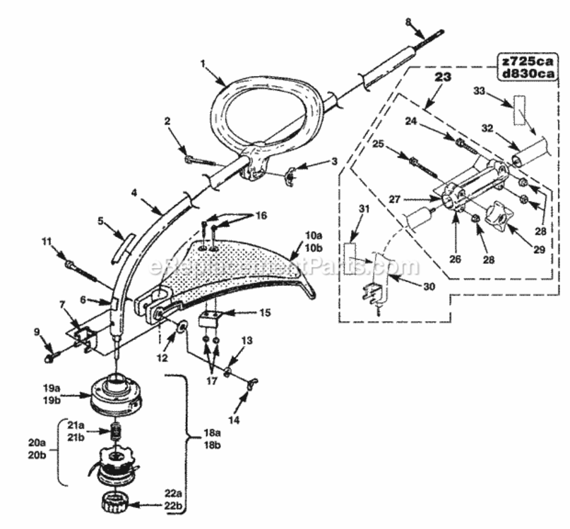 Head_Boom_And_Handles_Rev_A Diagram and Parts List for UT-20617  Homelite Trimmer