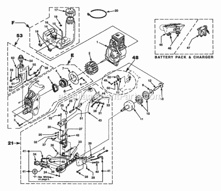 Clutch_Starter_Engine_Peripherals Diagram and Parts List for UT-20634  Homelite Trimmer