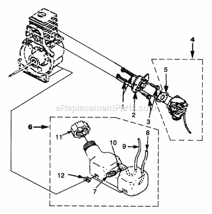 Carburetor_-_Fuel_Tank Diagram and Parts List for UT-20667  Homelite Trimmer