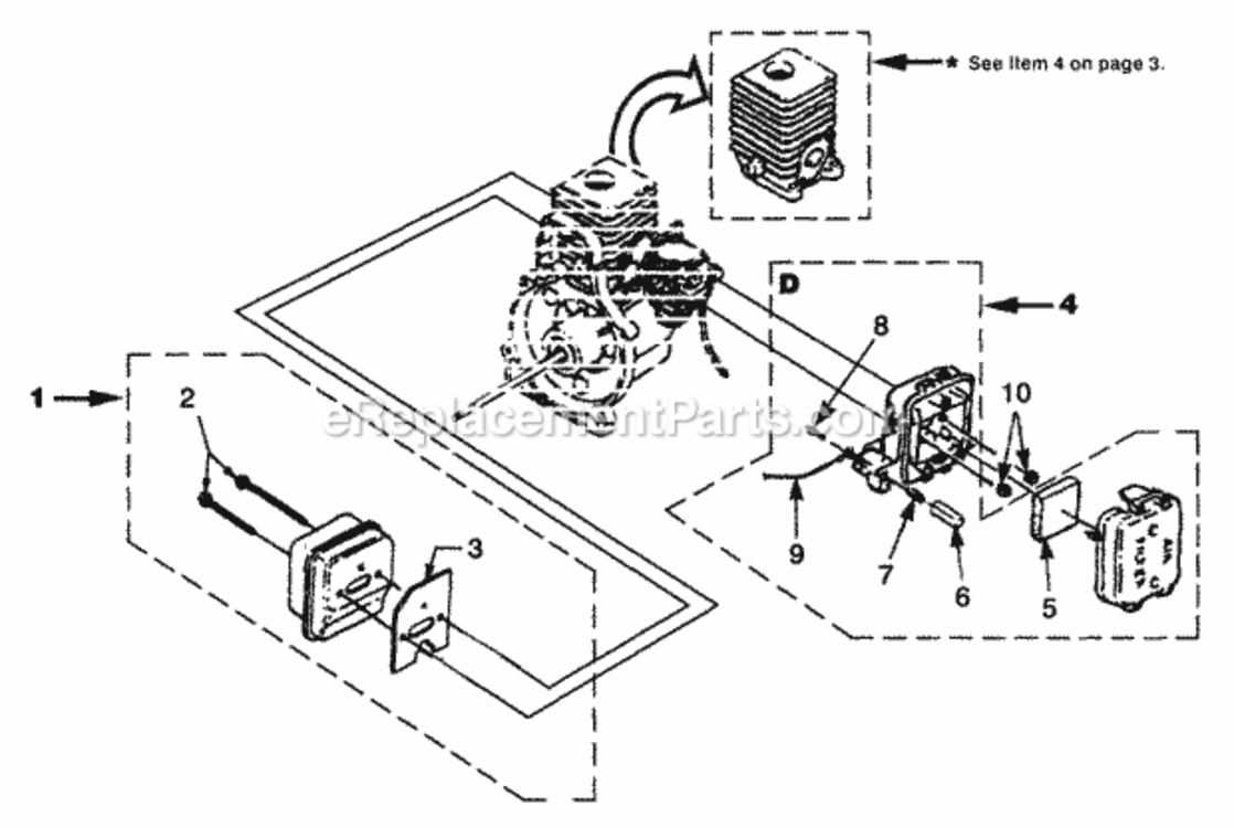 Muffler_-_Air_Cleaner Diagram and Parts List for UT-20667  Homelite Trimmer