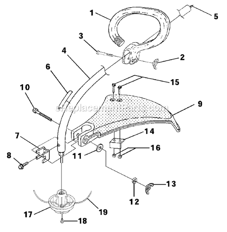 Page E Diagram and Parts List for UT-20678  Homelite Trimmer