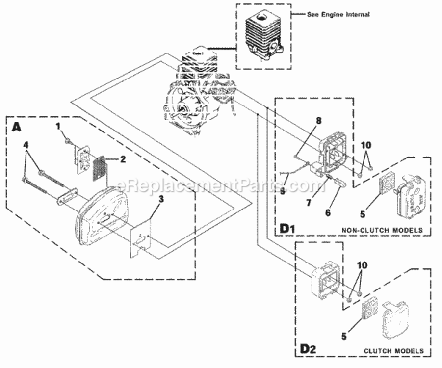 Muffler_-_Air_Cleaner Diagram and Parts List for UT-20679  Homelite Trimmer