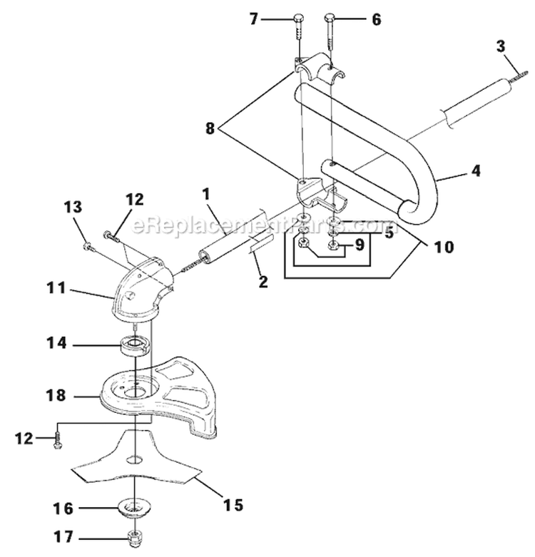 Page B Diagram and Parts List for UT-20681-A  Homelite Trimmer
