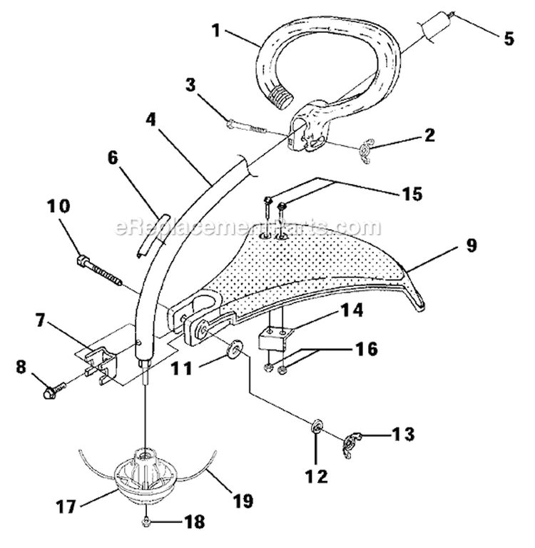 Page E Diagram and Parts List for UT-20688-B  Homelite Trimmer