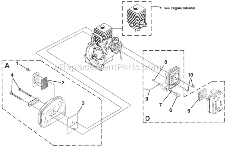 Muffler And Air Cleaner Diagram and Parts List for UT-20706  Homelite Trimmer